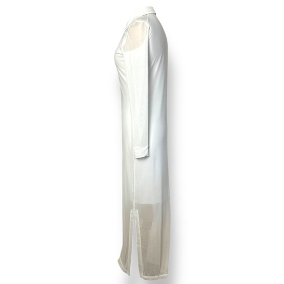 Anatomie Colette Luxury Travel Maxi Dress White Mesh Over Jersey Sz XS - Picture 3 of 10